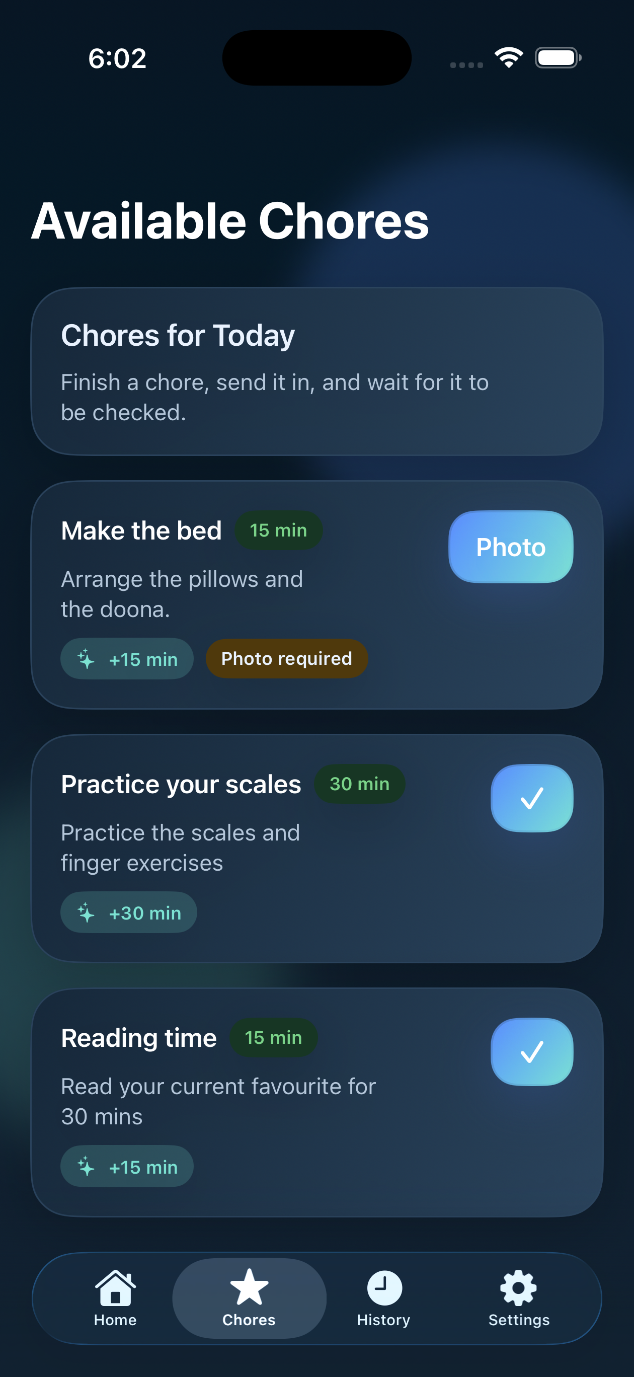 Chore marketplace — available tasks